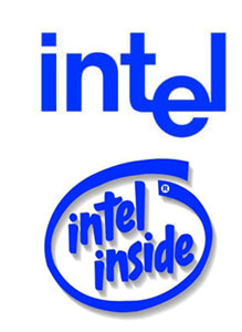 上為英特爾公司舊標識，下為被取代的“Intel Inside”標識