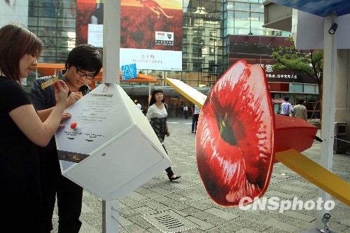 上海展示紅唇式“未來飛機”
