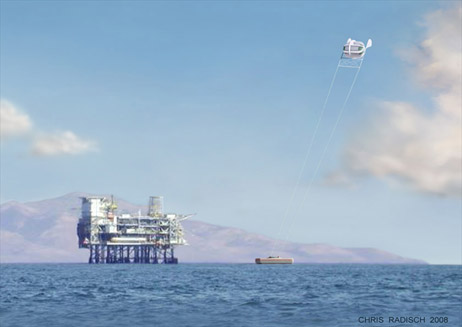 圖3這種風機未來將廣泛適用於偏遠無電地區，如鑽井平台、荒漠、小島等